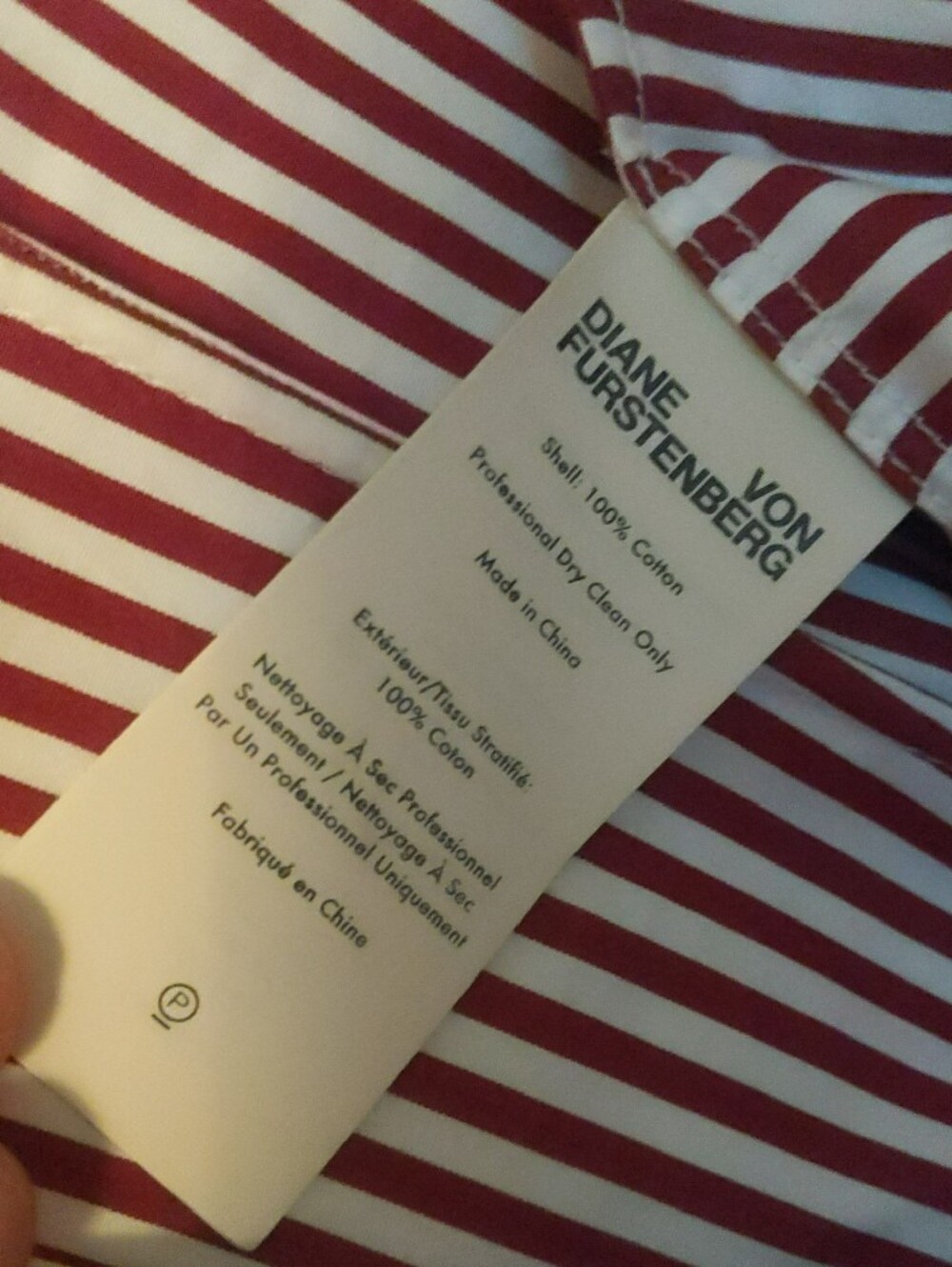 Diane Von Furstenberg Red and White Striped Shirt - Picture 3 of 3
